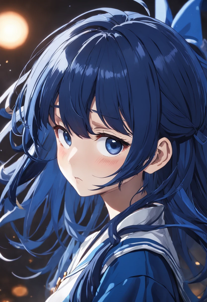dark blue hair, single sidelock, hair over eyes, bowl cut, parted bangs, high detail, anime, UHD, highres, best quality, high quality, high details, super detail, 16k, masterpiece, ccurate