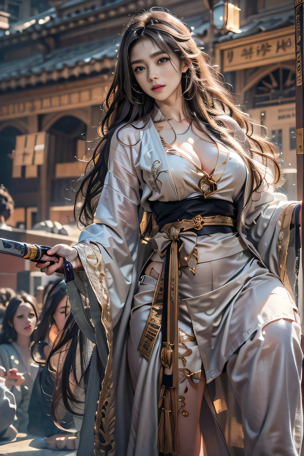 Photorealistic, high resolution, 1 Women, Solo, Hips_Up, Hips up, Beautiful eyes, Long hair, view the viewer, Close lips, Detailed face, Long hair, Nara Ka blade costume, Annika Zai's robe