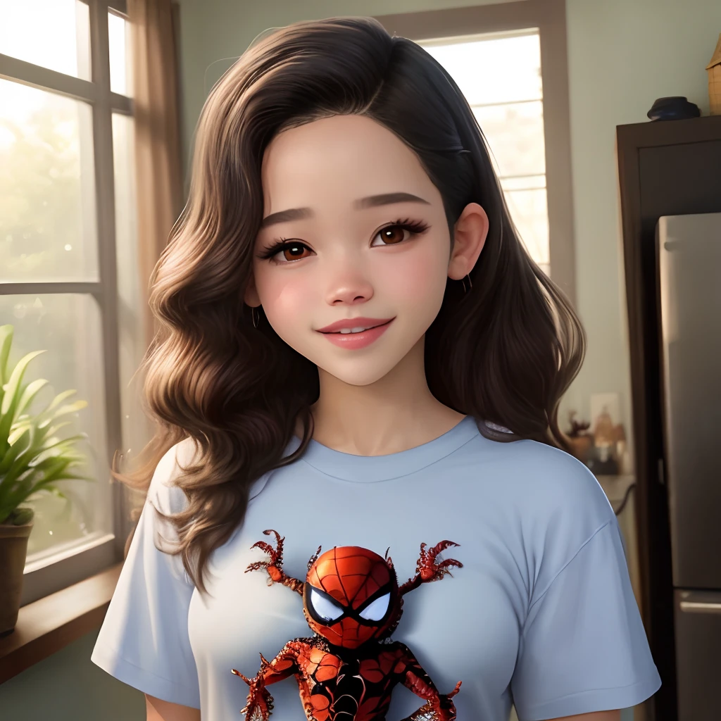 Jenna Ortega com camisa do homem aranha