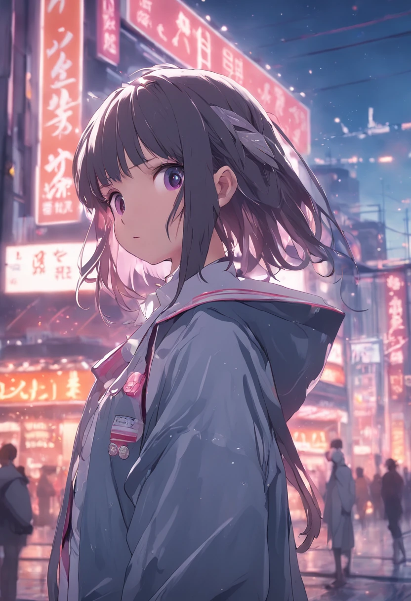 Cute Japan girl standing , Highly detailed CG resolution UHD 4K, Trending in CGsociety, CG Hygiene 8K, CG Cetalida de 8K, CG Hygiene 8K, CGSsociety, Hydes Definition, Ultra-realistic 8K cyberpunk art, Best in CG Society, Art Station 4K Trends, [ Trending in CGsociety ]!!, radiant, Chav, Gamercore, landscape, 3D Modeling, Bokeh, print, Match colors, Kurokawa, Laser Lighting Show, Realistic skin tones, dramatic chiaroscuro lighting, Portrait photos, 4K