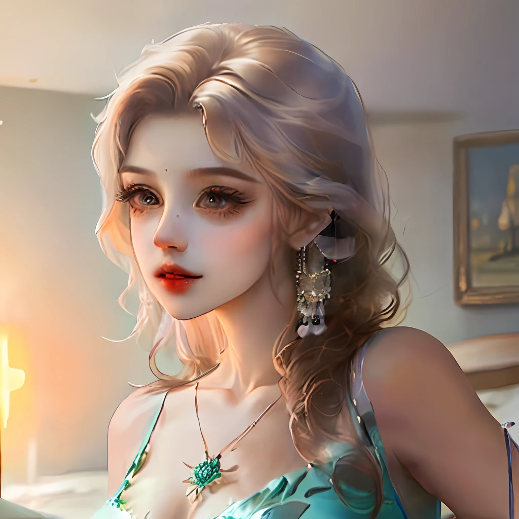 Sexy beauty、captivatinggaze、exquisite curve、Confident posture、Seductive charm、Mysterious charm、Elegant nudity、Charming lighting、The composition of art、Intimate perspective、feminine mystique、Strong presence。