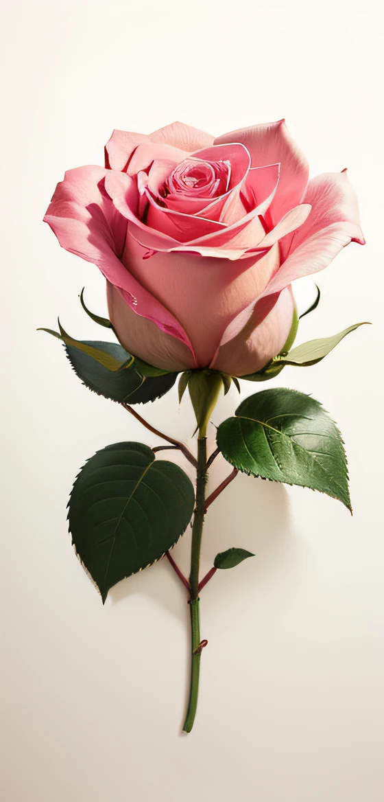 Rose flower,pastel pink,Simple,Not realistic,illustration,Single rose,Complete presentation