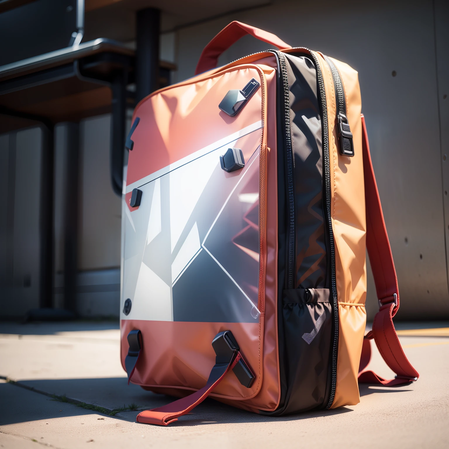 School bag made with the theme of gundam, clear background