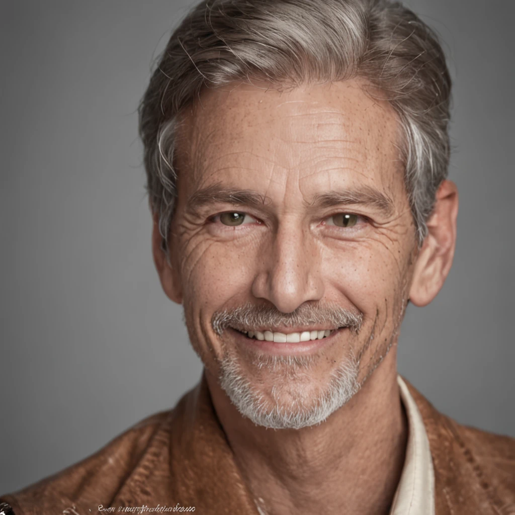 Um distinto homem idoso, mayor, com uma barba bem aparada, um brilho nos olhos e um sorriso gentil.