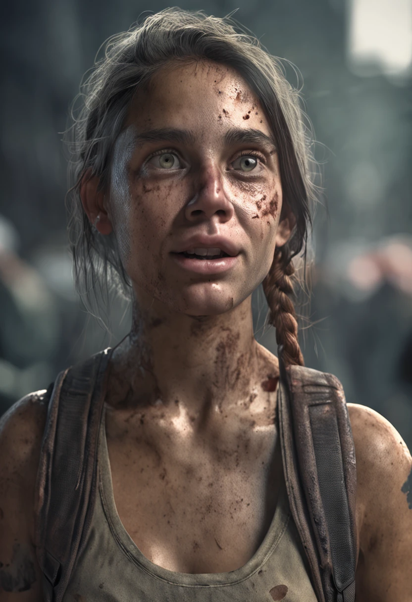 bare face,((Dirty face)),numb expression,neutral colors, ((((hdr)))), ((((muted colors)))), 1girl, a young woman, 30 years old, street smiling, backpack, stains, tattered clothes,ponytails, epic realistic, photo, faded, complex stuff around, intricate background, soaking wet, intricate scene, artstation, intricate details, vignette sharp focus, documentary film footage, high resolution photography, supple skin pores, real person, detailed skin texture, cinematic movie image, upper body shot, detailed skin, 20 megapixel, detailed face skin, movie grain, portrait, epic (photo, studio lighting, hard light, sony a7, 50 mm, matte skin, pores, colors, hyperdetailed, hyperrealistic) ::n_ (nsfw:1.5),hat, grayscale, black and white, poorly Rendered face poorly drawn face poor facial details poorly drawn hands poorly rendered hands low-resolution bad composition mutated body parts blurry image disfigured oversaturated bad anatomy deformed body features fused fingers too many fingers double heads, 3d render, drawing, painting, watermark, footnote, poorly Rendered face poorly drawn face poor facial details poorly drawn hands poorly rendered hands low-resolution bad composition mutated body parts blurry image disfigured oversaturated bad anatomy deformed body features fused fingers too many fingers double heads, cartoon, 3d, painting, drawing, (disfigured)+,(bad art)+, (deformed)+, (poorly drawn)+, (extra limbs)+,(close up)+, strange colors, blurry, boring, sketch, lackluster, face portrait, self-portrait, signature, letters, watermark, grayscale, hat, grayscale, black and white, poorly Rendered face poorly drawn face poor facial details poorly drawn hands poorly rendered hands low-resolution bad composition mutated body parts blurry image disfigured oversaturated bad anatomy deformed body features fused fingers too many fingers double heads, 3d render, drawing, painting, watermark, footnote, poorly Rendered face poorly drawn face poor facial details poorly drawn hands poorly re