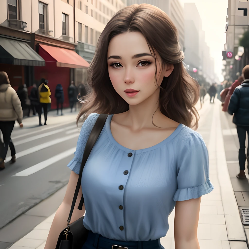 A beautiful woman masturbates on the street