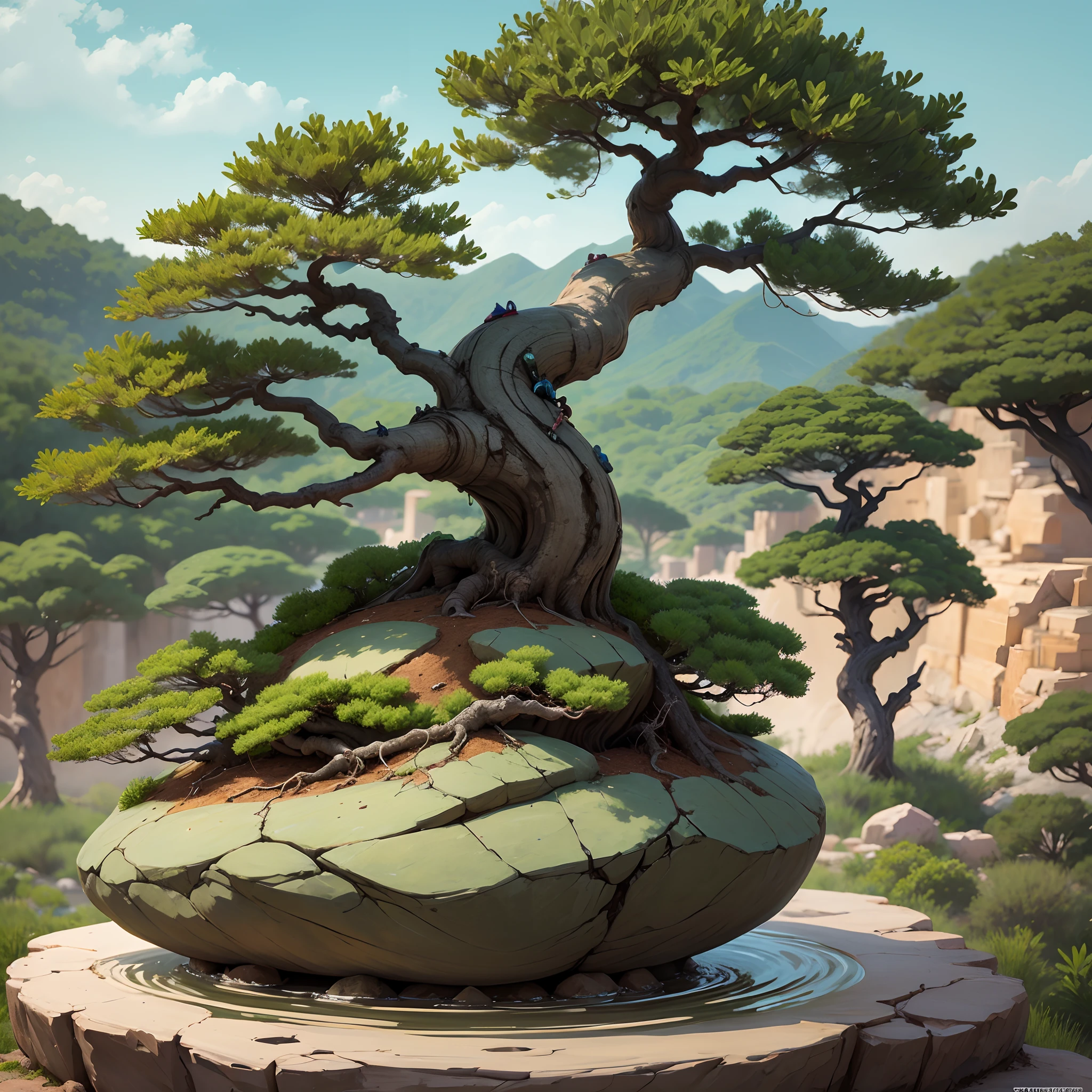 /a little bonsai on the rock. --auto --s2