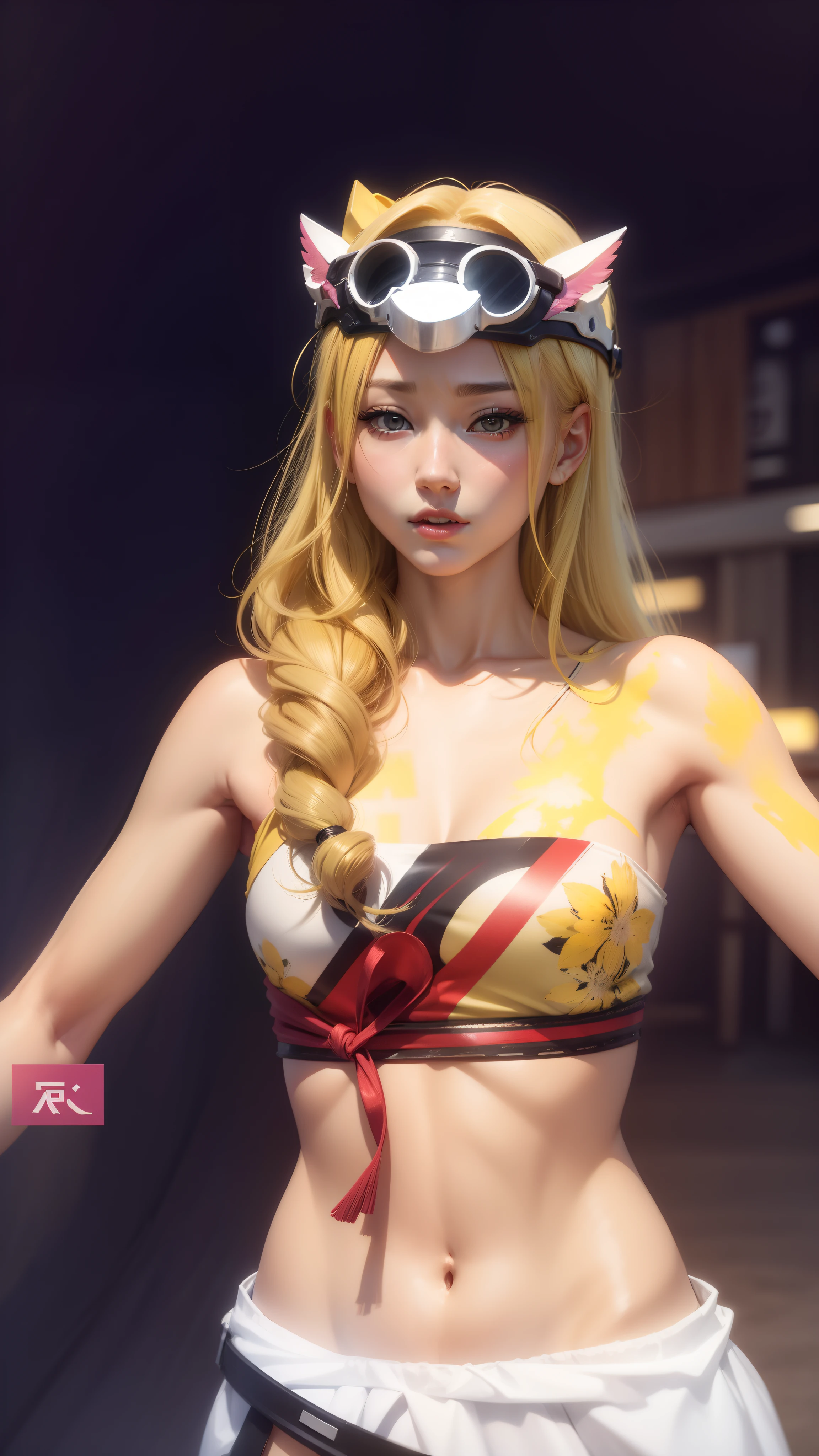 Anime, 1girl, 8k quality, Korea, (photorealistic),  beautiful, yellow hair,