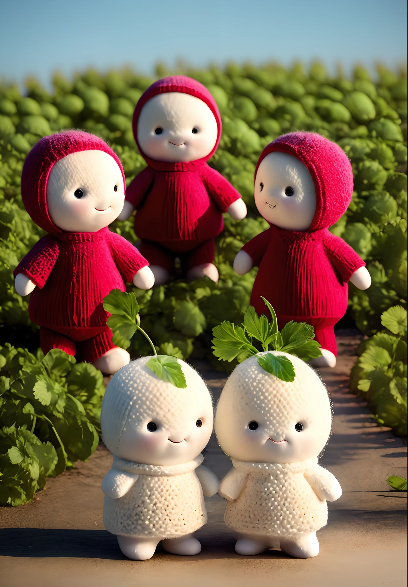 Big strawberry people for a photo