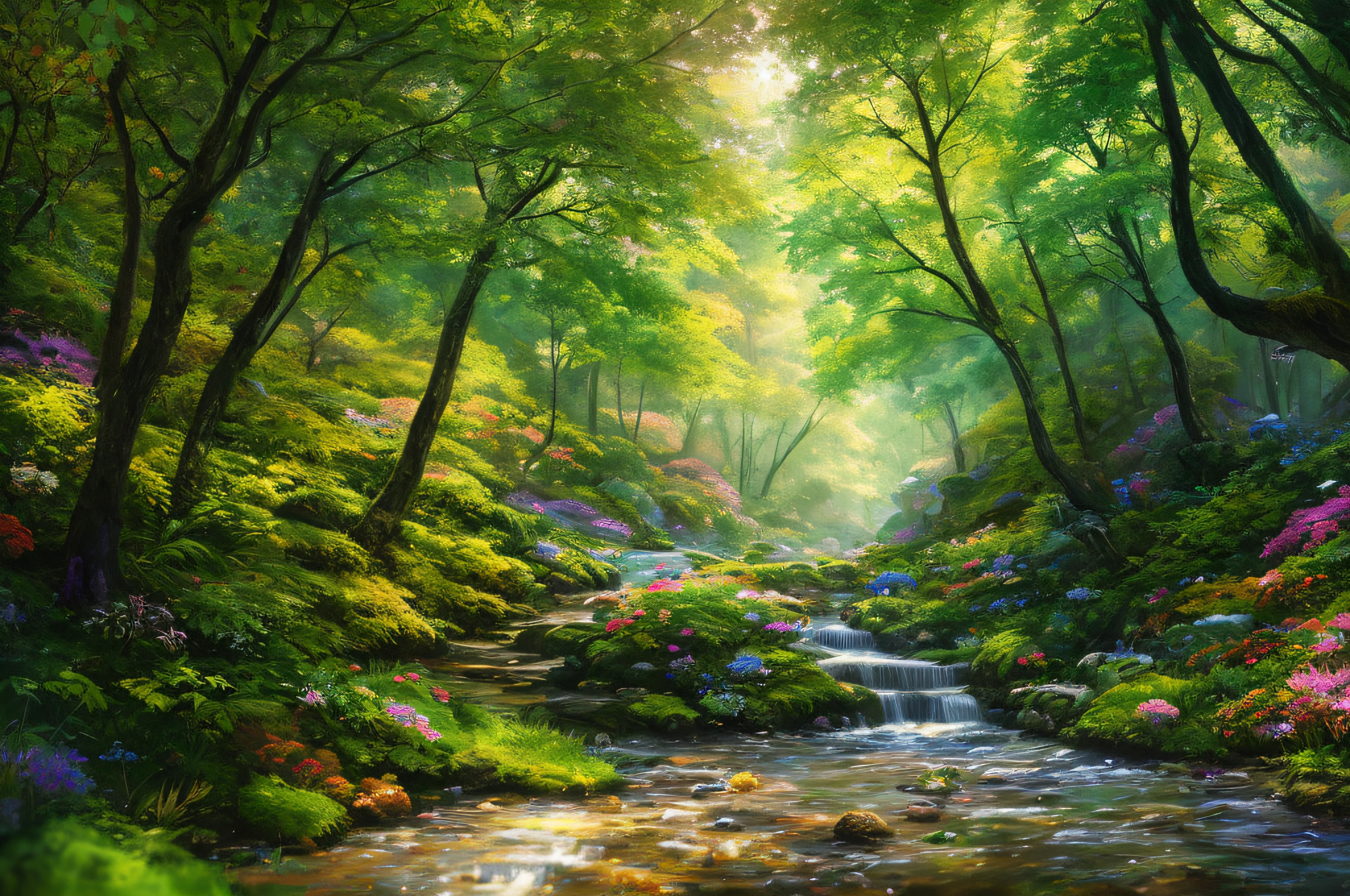 masterpiece, best quality, high quality,extremely detailed CG unity 8k wallpaper, An enchanting and dreamy scene of a fantasy forest, with towering trees, glowing mushrooms, and hidden fairy glens, creating a sense of mystique and enchantment, artstation, digital illustration, intricate, trending, pastel colors, oil paiting, award winning photography, Bokeh, Depth of Field, HDR, bloom, Chromatic Aberration ,Photorealistic,extremely detailed, trending on artstation, trending on CGsociety, Intricate, High Detail, dramatic, art by midjourney