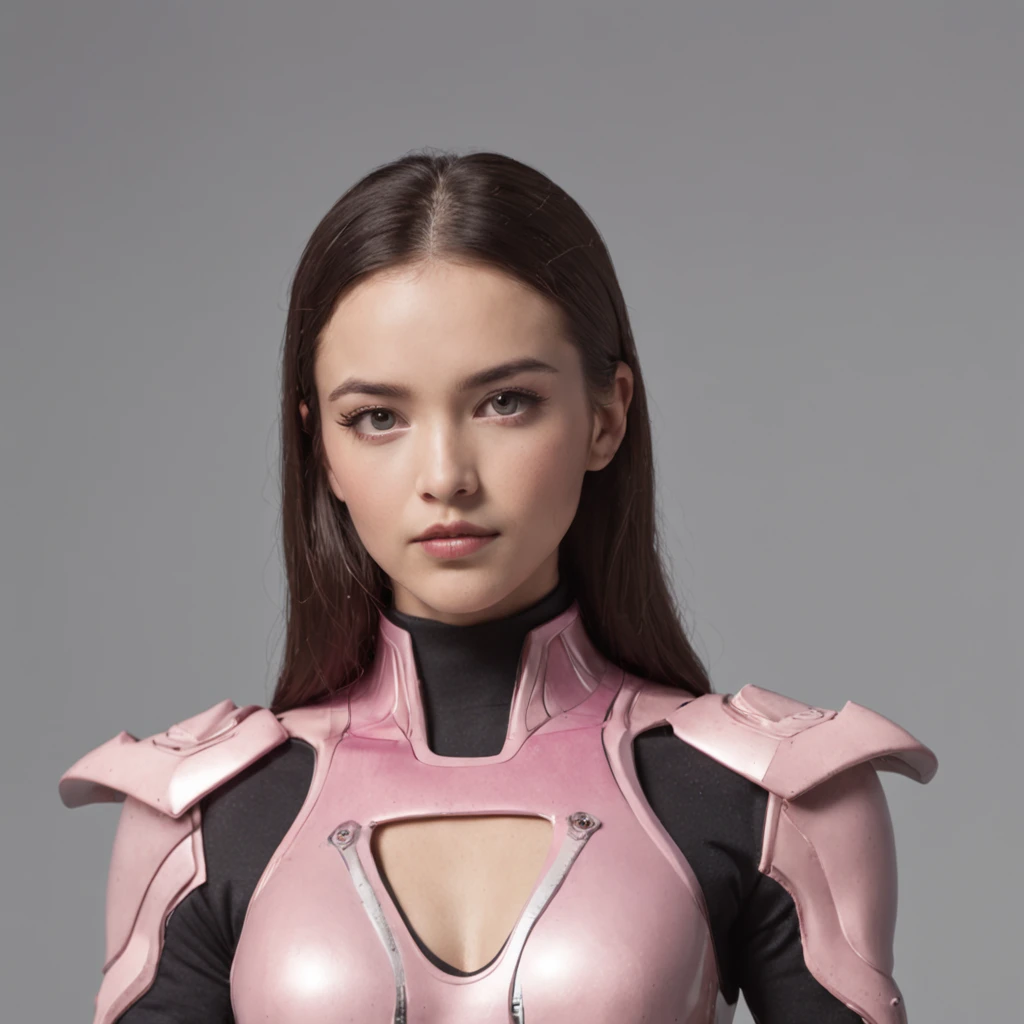 Portrait of a futuristic pink Power Ranger from space, fashion, editorial, fotografia editorial, capa de revista, 4k, boneca, intricate details, black studio background ::n_ low quality, full body, signature, mark, watermark, text, deformed, deformed eyes, deformed helmet