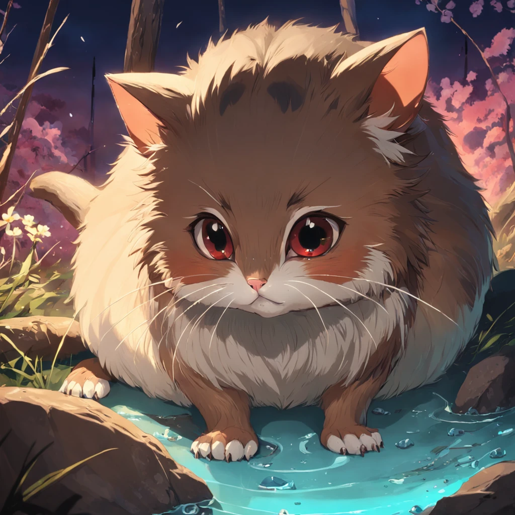 Kitten who is killing mice Tanuki cat Little mouse