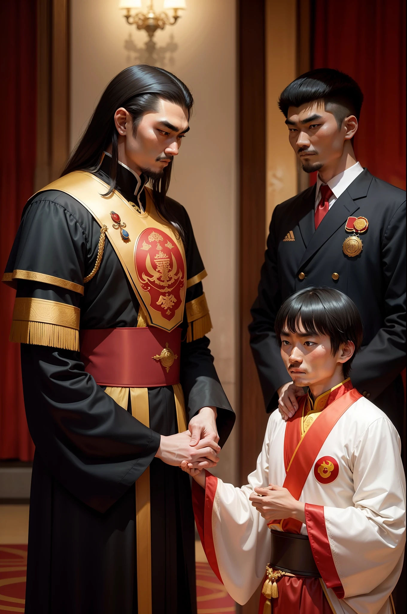 The last emperor, Puyi, shook hands with Yao Ming