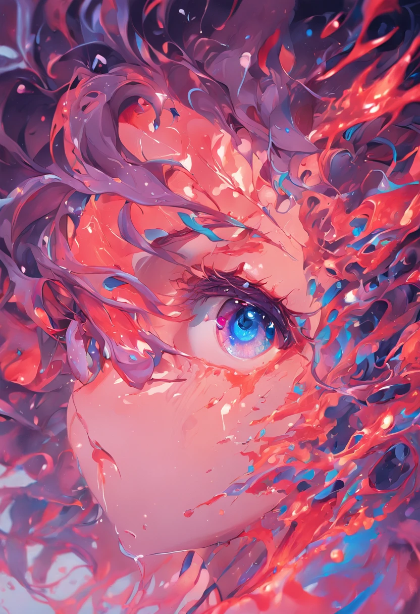 ultra detailed artistic abstract photography of liquid lust, detailed captivating eyes on molten statue, asymmetrical, gooey liquid hair, color exploding lips, highly refractive skin, Digital painting, colorful, volumetric lighting, 8k, by Cyril Rolando, by artgerm, Trending on Artstation, 16k resolution, 300 dpi, 600 dpi, 4k, Contest winner, High definition, detailed, realistic, 8k uhd, high quality