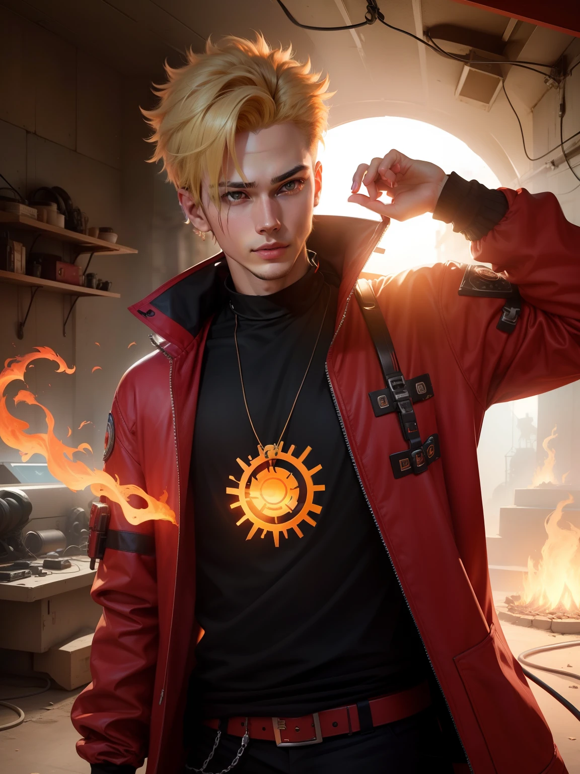 background change (2)realistic (3)fire of sun (4)handsome boy (6)cyber Punk (7)