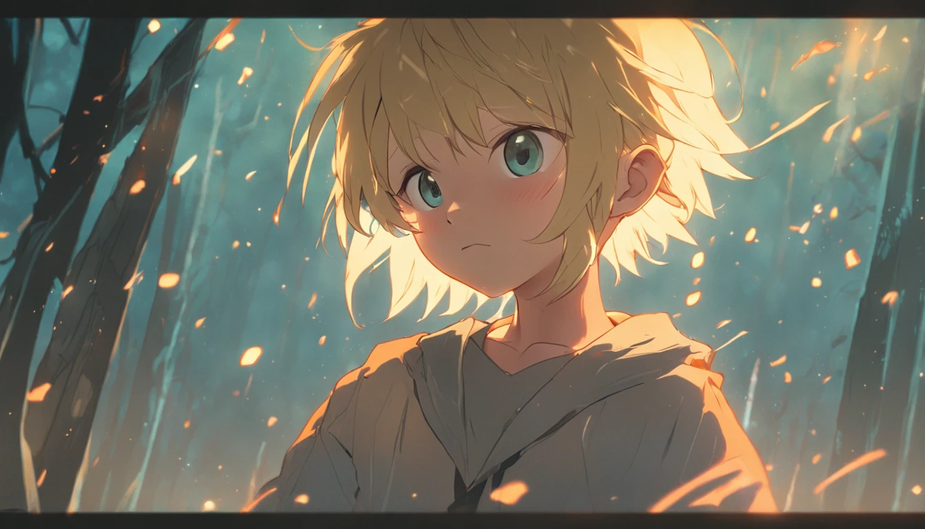 A 6-year-old blonde boy standing in a garden, alta qualidade, Foco claro (mess - house: 0.8), (obra-prima: 1.2) (realista: 1.2) (Bokeh) (melhor qualidade) (pele detalhada: 1.3) (detalhes intrincados) (8k) (Detalhe Olho) (foco nítido), (assustado) (various poses) Desenho