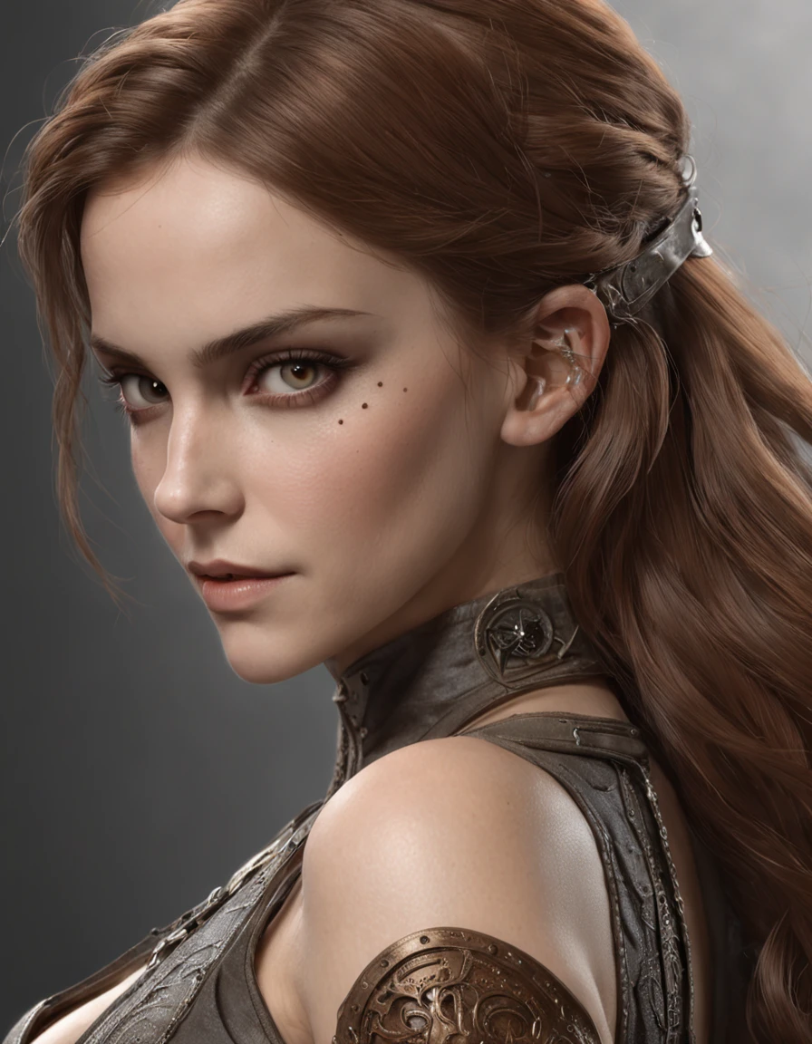 Emma Watson como bela mulher steampunk impressionante, ((corpo inteiro)), olhos ultra-detalhados, corpo ultra-detalhado, Nice perfect face with smooth skinice perfect face, corpo feminino deslumbrante, ((ultra-detailed hands)), obra-prima conceito de arte de fantasia, trending in artstation, hiper-detalhado, Arte Digital, Motor irreal, 32k, Ultra HD |, Imagem centralizada, arte de Luis Royo e artgerm e greg rutkowski e Alphonse Much