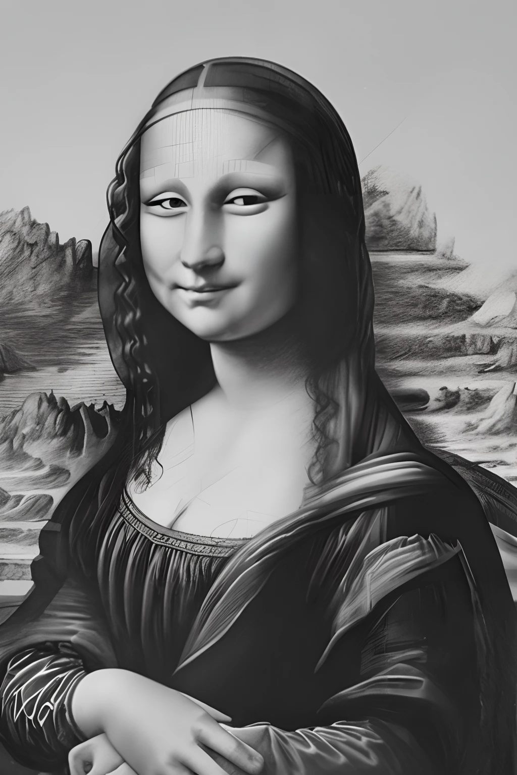 mona lisa pencil drawing