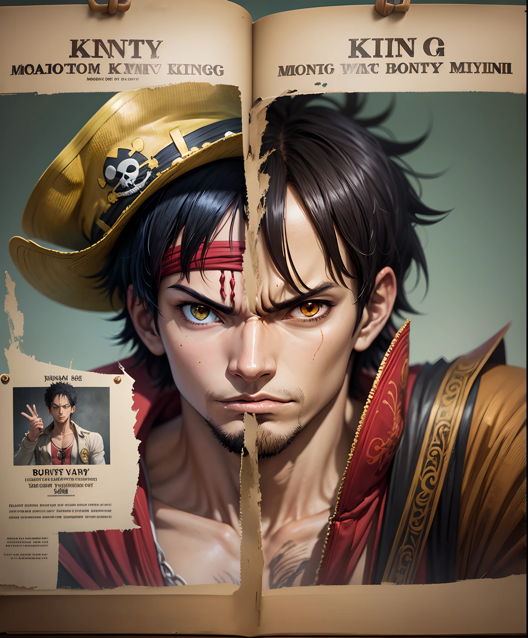 a group of piratas standing next to each other in front of a clock, barba Negra, de uma peça, king of piratas, estilo de arte de uma peça, pirata capitão, swashbuckler class pirata, nicholas cage as monkey d Luffy, pirata, Luffy gear 5, inspirado em Eiichiro Oda, capitão, estilo de uma peça, Luffy, a pirata, estilo eiichiro oda