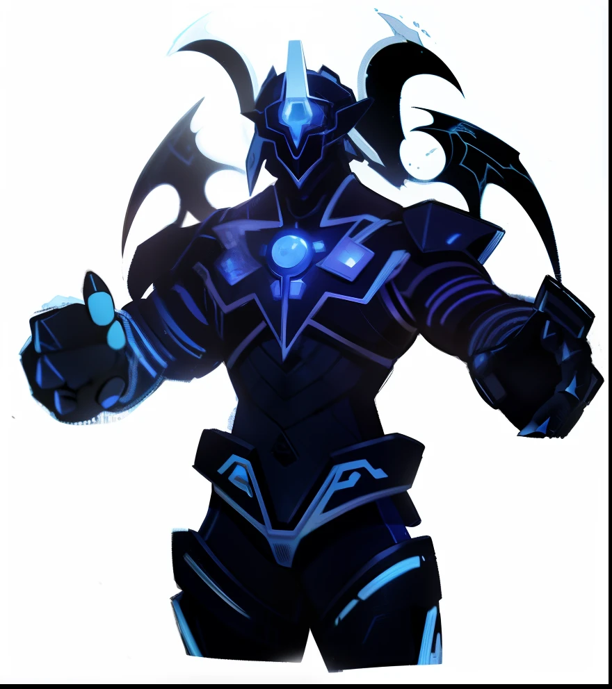 Monstro eletrico azul sem face em fundo cyberpunk guerra, Faceless monster blue and black electric, monstro full hd anime, electric hands with claws, fundo cyberpunk guerra, monstro eletrico sem face sem rosto, electric mask on the whole face, electric wings