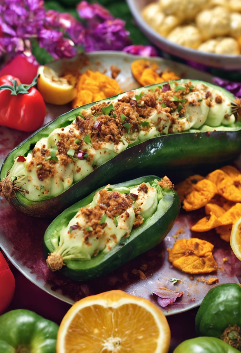 The  is stuffed with cucumbers