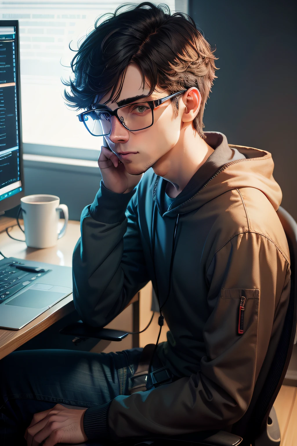 Male programmer Q version