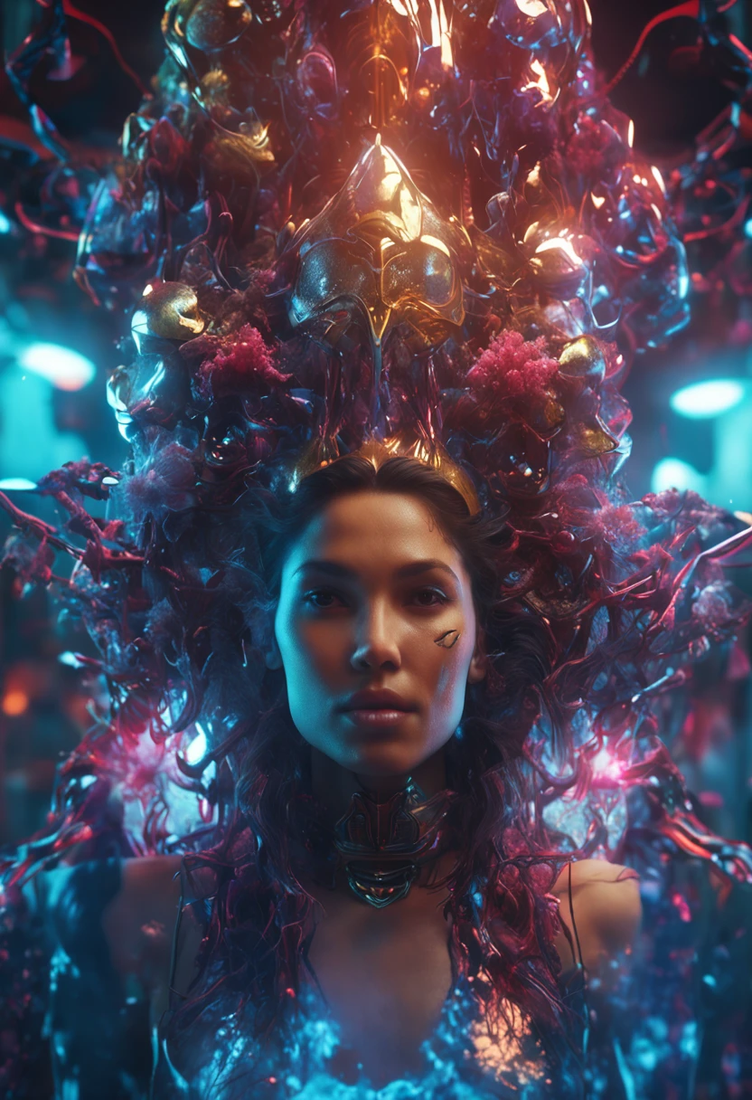 ModelShoot style, (Extremely detailed Cg Unity 8K wallpaper), A chaotic storm of intricate liquid smoke in the head, Stylized beautiful full-length abstract portrait, wetted skin, author：Petros Afshar, ross tran, tom whalen, Peter Mohrbacher, Art germ, Broken glass, ((bubbly underwater scenery)) Radiant light octane rendering is highly detailed