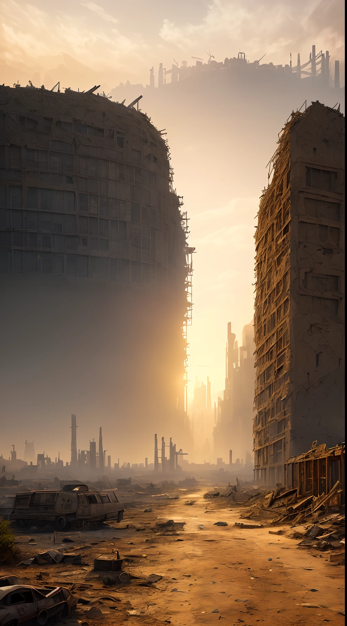 (best quality,masterpeace),(hyperdetailed colourful),
A post-apocalyptic wasteland with ruins of a once-great civilization
,perfect composition, best exposition, (golden ratio:1.2)
, hdr, dramatic,cinematic lighting, trending on artstation,trending on CGSociety, professional photo,immense detail,