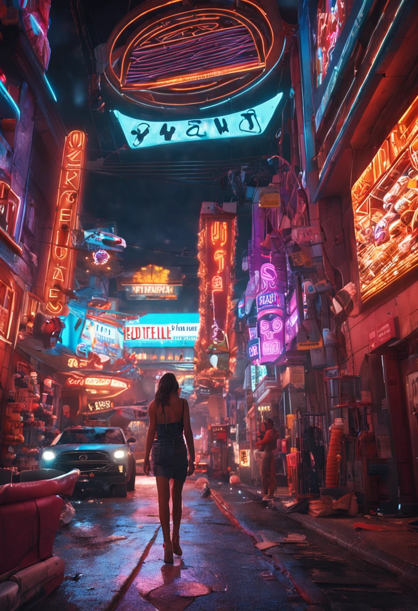 ​masterpiece, Beautiful Shosanna Dreyfus, RED dress, Busy street with neon signs, Highly detailed lighting, Dramatic, Art Station 8k HD Trend Digital Art Realistic Detailed High Resolution, detailliert, Skin texture, Hyper-detailing, realistic skin textures, s Armor, top-quality, No super high, (Photorealista: 1.4), hight resolution, detailliert,  Raw foto, Sharp Re, by Liegefries Nikon D850 Film Stock Photo: 4 Kodak Portra 400 Camera F1.6 lens rich colors hyper realistic texture dramatic lighting unrealengine trend in artstation cinestill 800