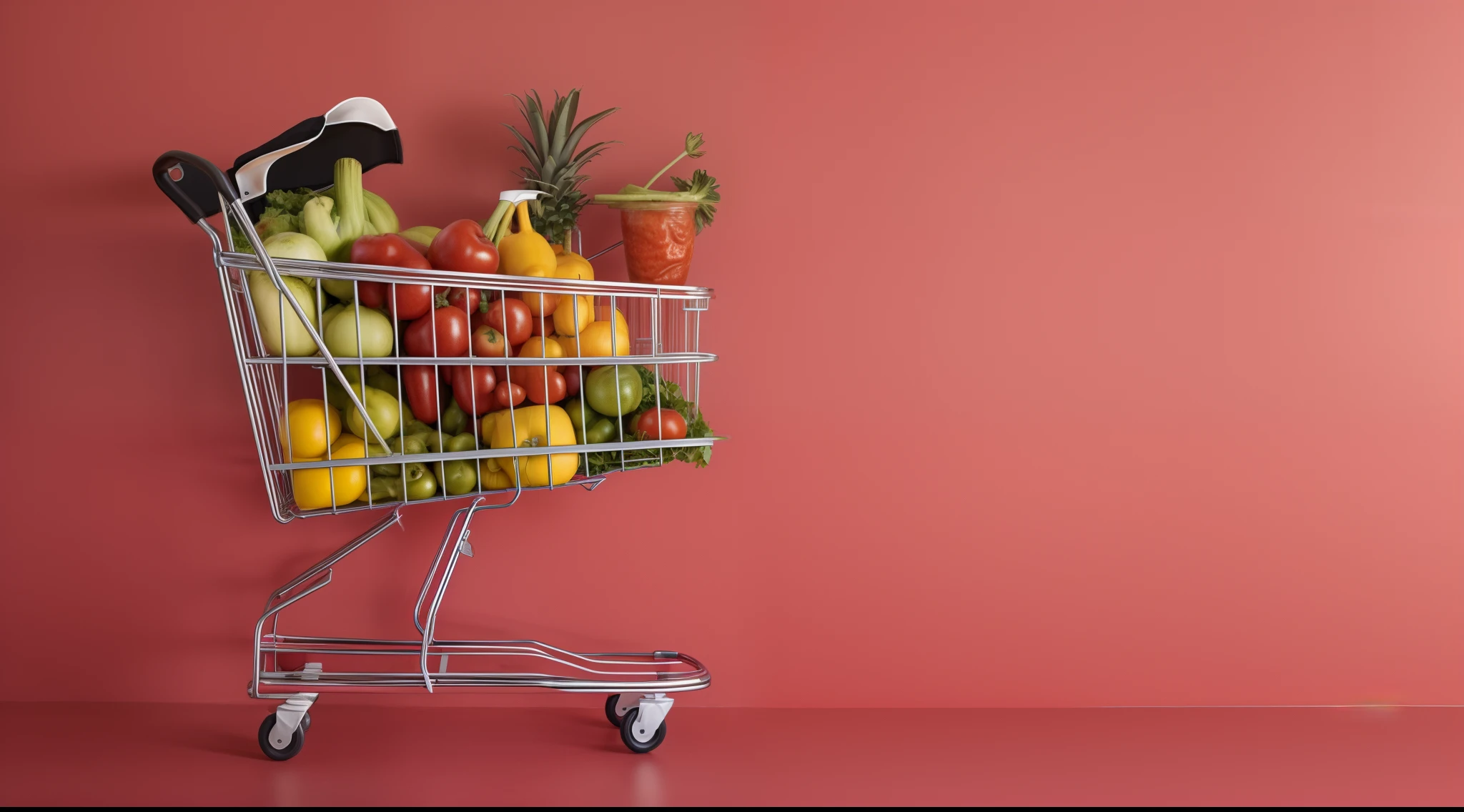 Un carrito de supermercado lleno