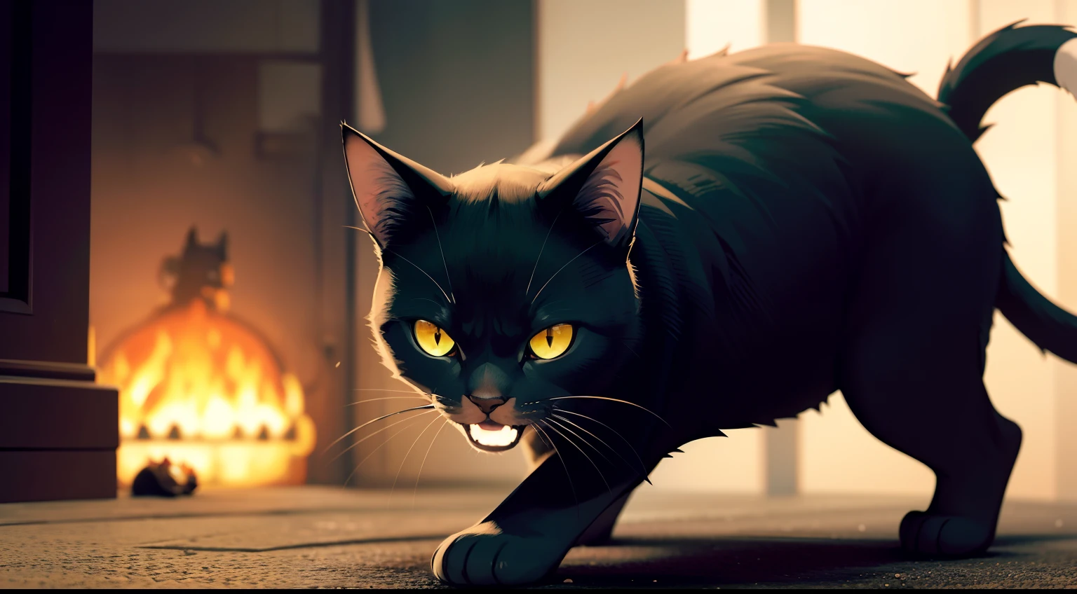 Gato, terror,medo,cores de terror, medo, Gato assustador, gato macabro
