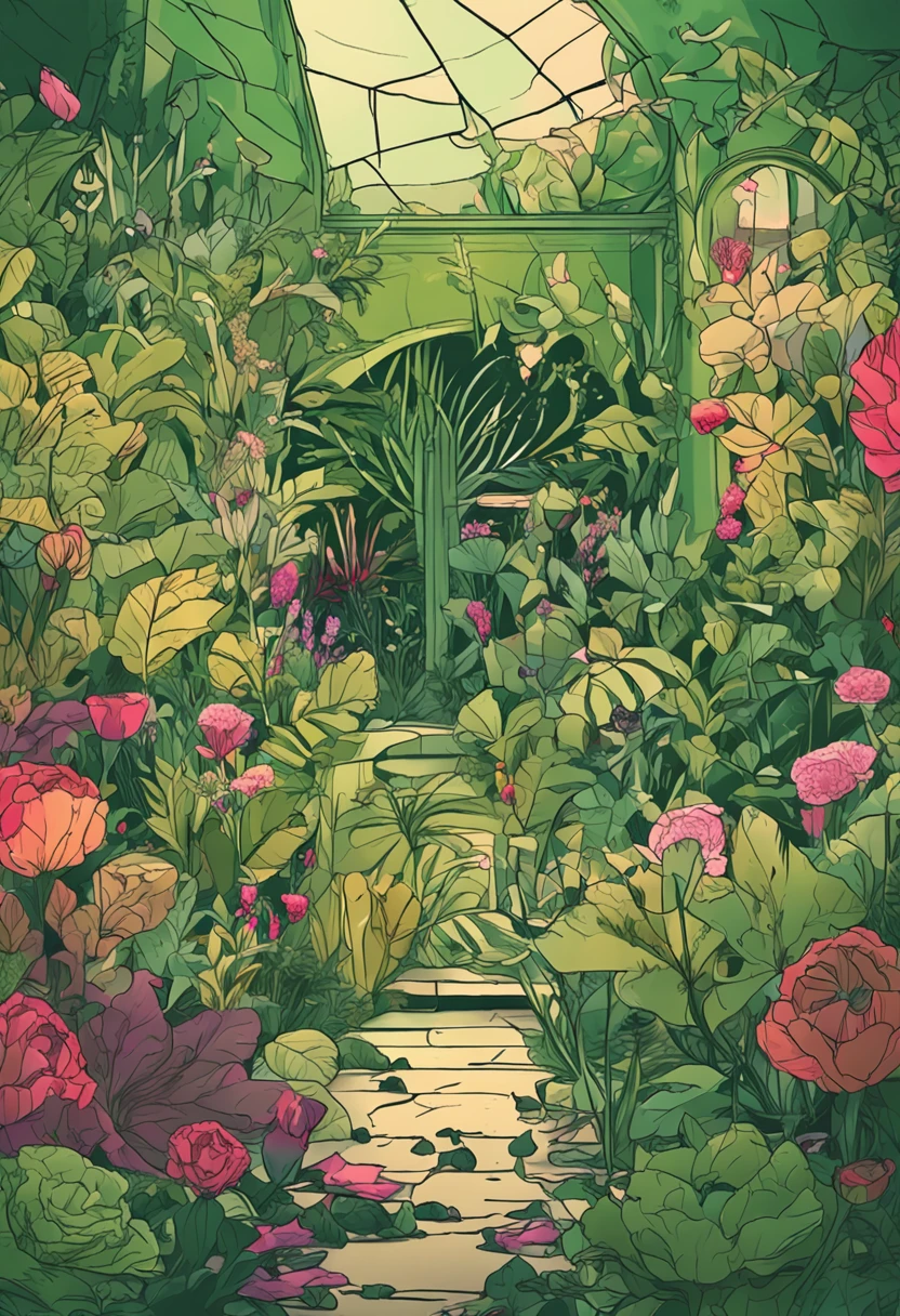 Green-eyed boy in the Garden of Eden