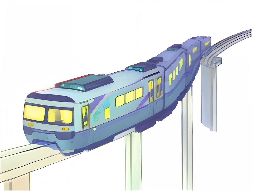 cyberpunk elevated train, illustratio, Transportation design, City trains,monorail