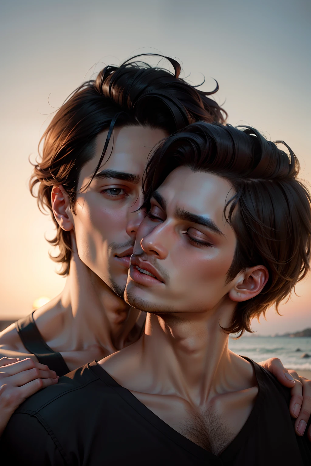 Two kissing men