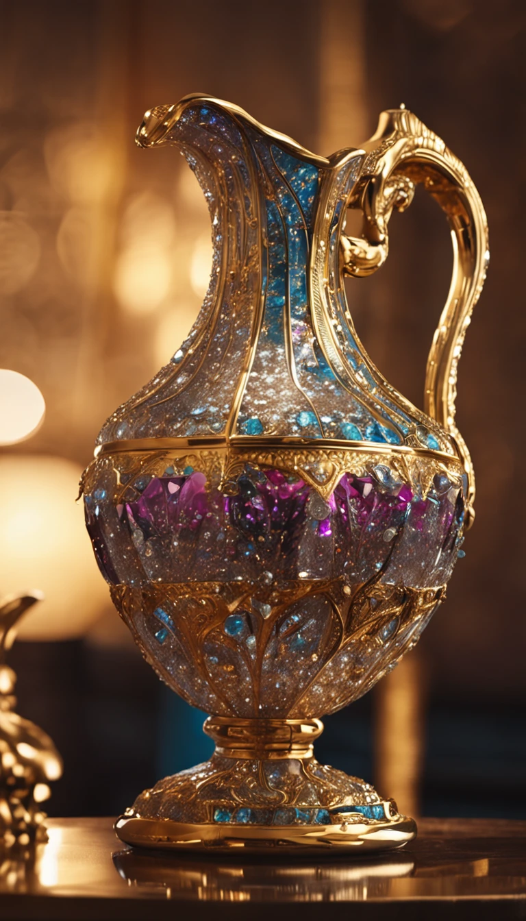 Luxurious diamond-set gilt night jug