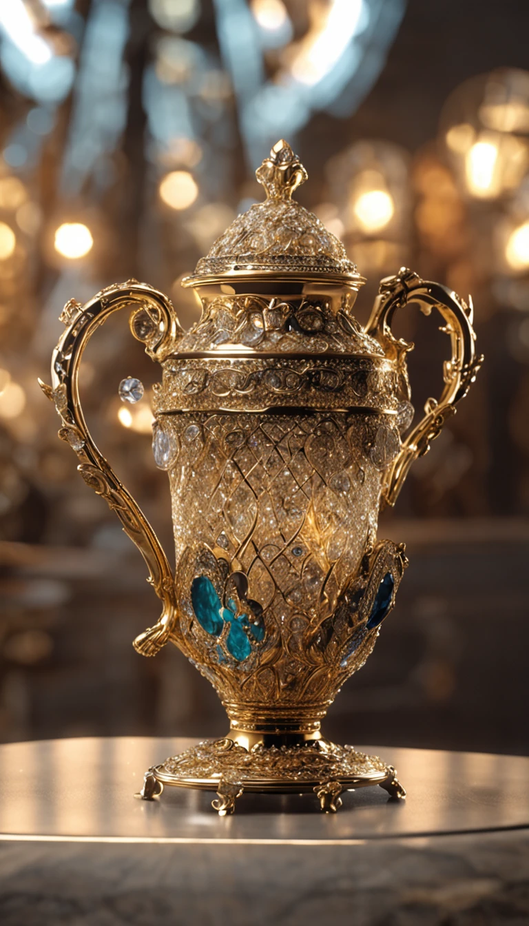 Luxurious diamond-set gilt night jug, The night exudes a mysterious and enchanting light。