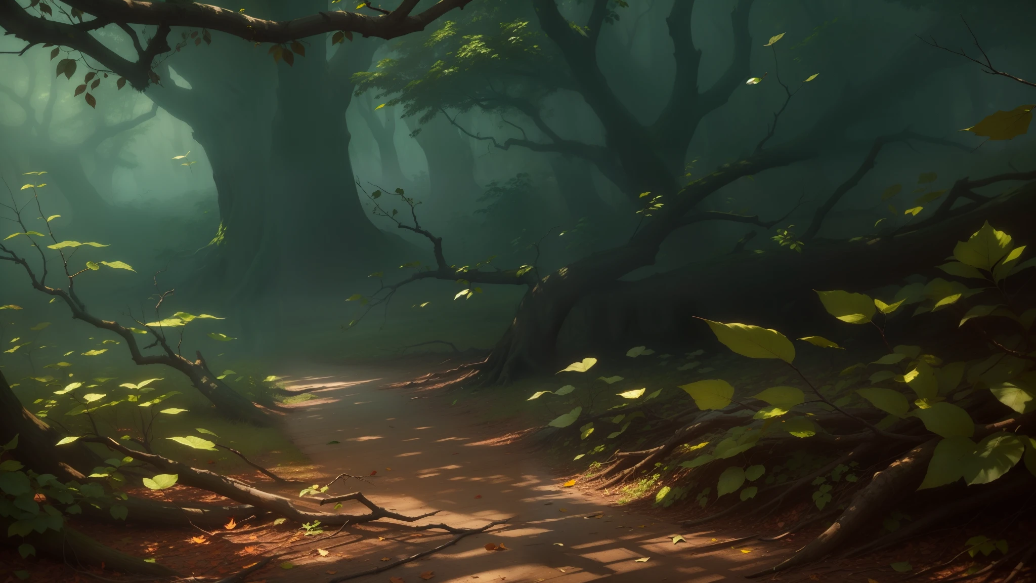 Dead branches and leaves