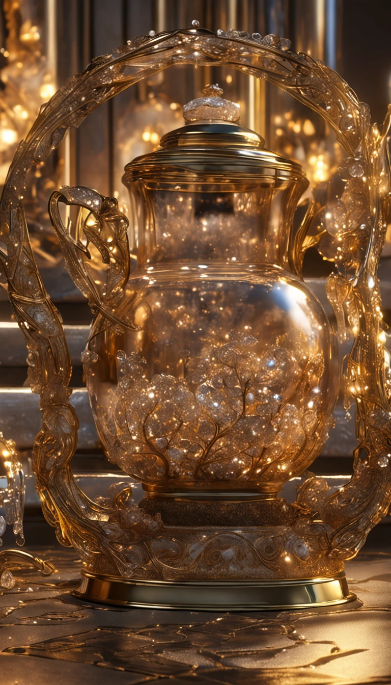 Luxurious diamond-set gilt night jug, The night exudes a mysterious and enchanting glow,768X1344(9:16)