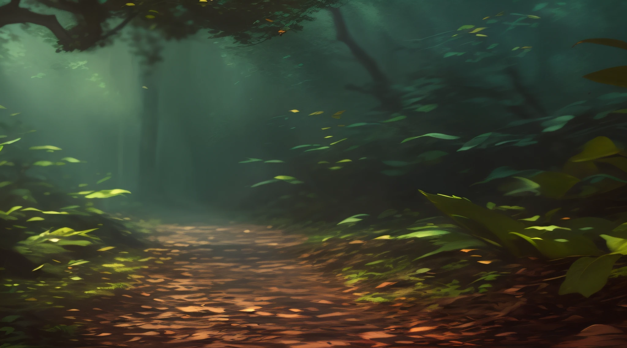 The ground is full of fallen leaves