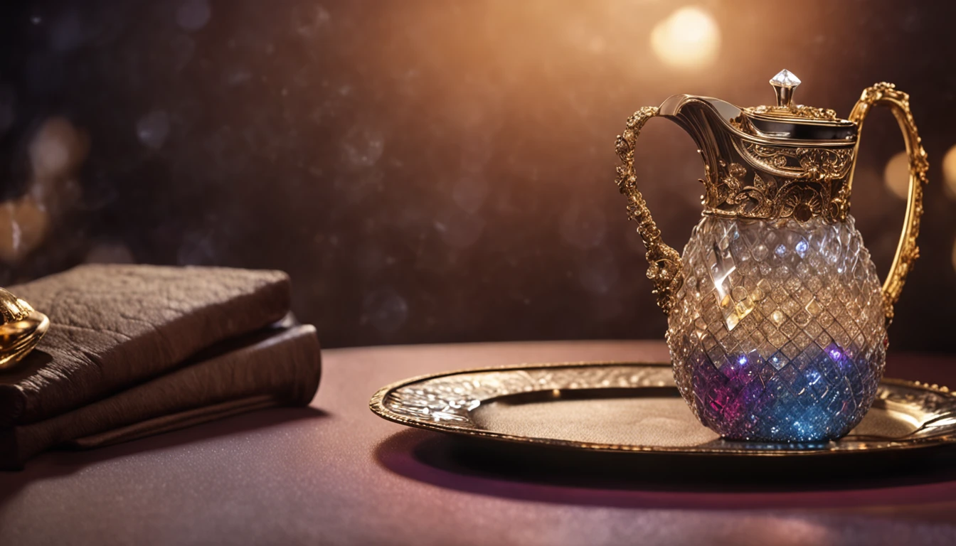 Luxurious diamond-set gilt night jug, The night exudes a mysterious and enchanting glow。