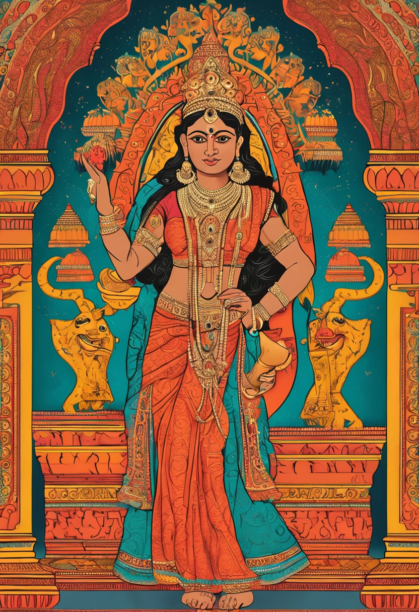 Damayanti the most beautiful heavy-figure princess of the Kingdom of Vidarbha, que se casa con el rey Nala del reino de Nishadha, de la antigua epopeya india mahabharata