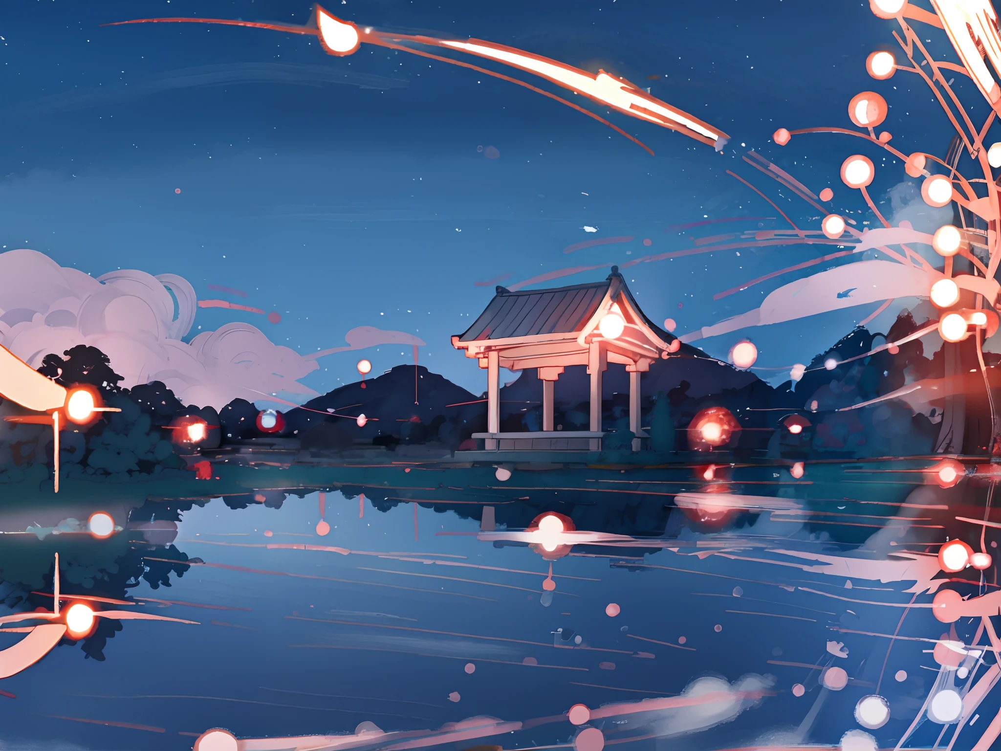 Skysky。night scene。scenecy。