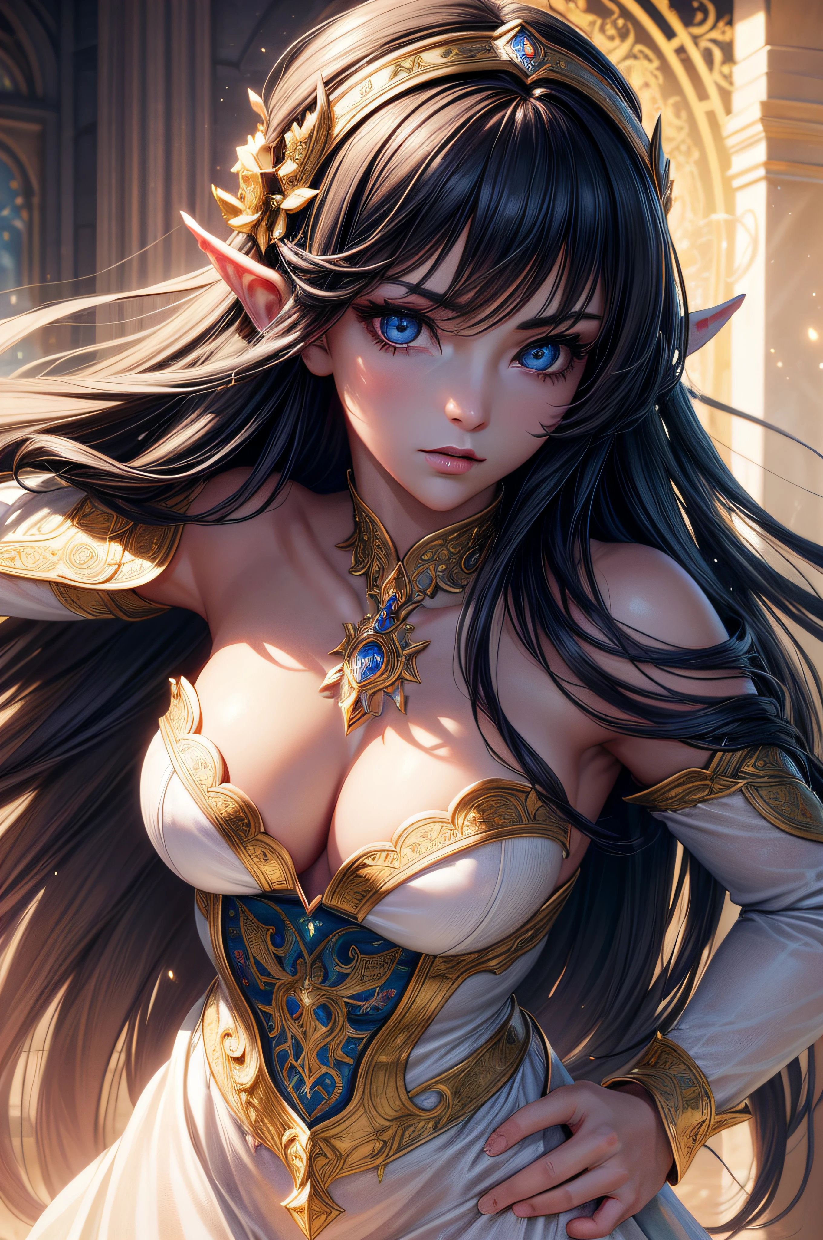 (masterpiece:1.2, best quality), (finely detailed beautiful eyes: 1.2), (detailed background,dark fantasy), (beautiful detailed face), high contrast, (best illumination, an extremely delicate and beautiful), ((cinematic light)), colorful, hyper detail, dramatic light, intricate details, Freya, mystical aura of magic surrounding her. dynamic pose (fierce Goddess:1.3), (mystical aura of magic:1.4), (highly detailed), (sharp focus), (photorealistic).
