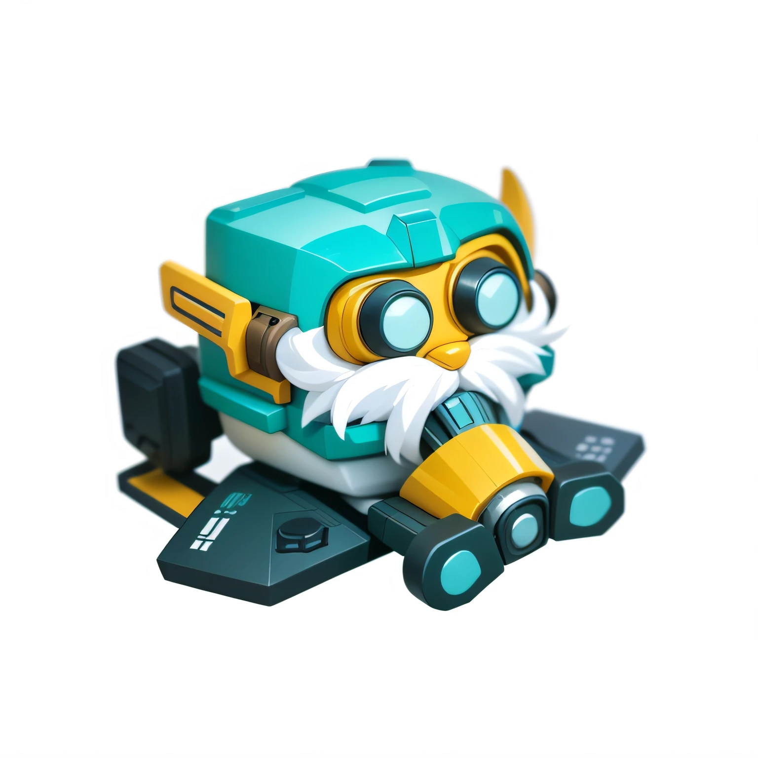((best quality)), ((masterpiece)), (detailed),1 man, beard,helmet and goggles,airplane,3d,dynamic perspective,isometric,cute, gear mecha,cool mecha style, 3d，Symmetrical,Equidistant,3d rendering 2D, blender cycle,game icon