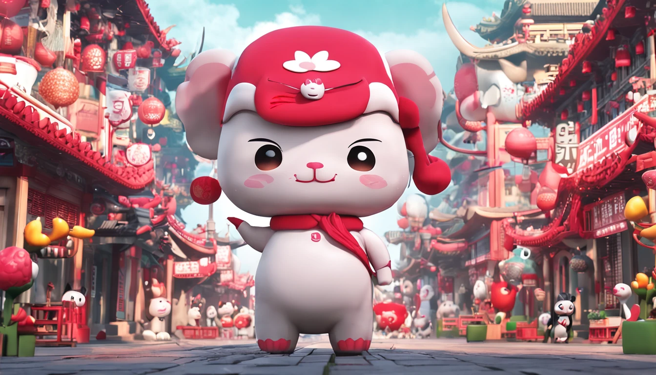 Pink mascot, with eight uprising cultural characteristics, distinctive characteristics, rich connotation Jiangxi city IP has unique creativity and design, in line with the characteristics of the times Cute image, great affinity and communication Cute little animals Furry, anime, contemporary art, UHD