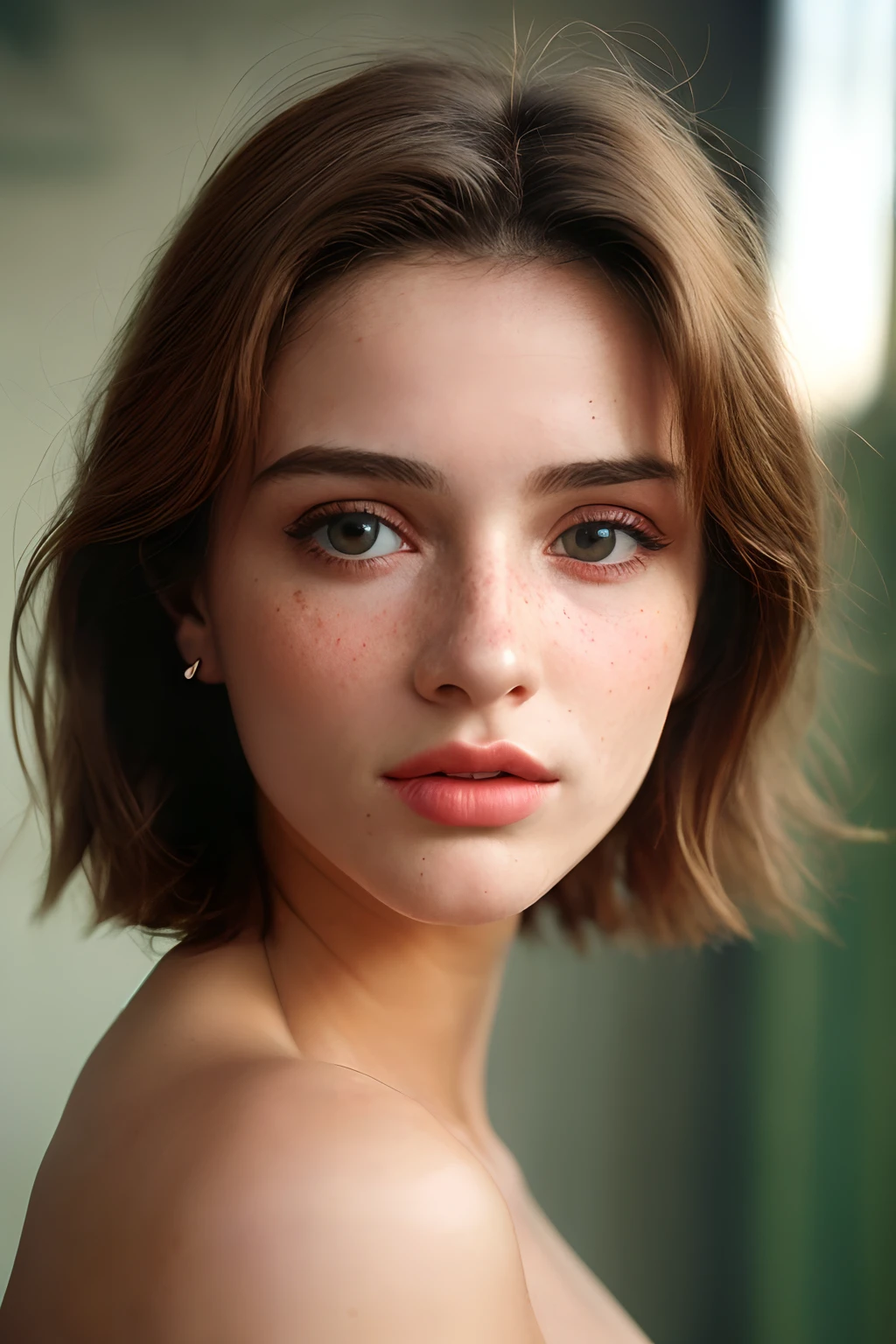 (Close-up, fotografia editorial de uma mulher de 21 anos), (Rosto altamente detalhado:1.4) (sorrir:0.7) (fundo dentro escuro, Moody, estudo privado:1.3) Pov, Directed by: Lee Jeffries, Nikon D850 |, filme fotografia de stock ,4 Kodak Portra 400 ,camera f1.6 lentes ,cores ricas ,hyper realistic ,textura realista, dramatic lighting , cinestill 800, detalhar minuciosamente os olhos, cicatriz de faca na testa, 3 meses de cicatriz