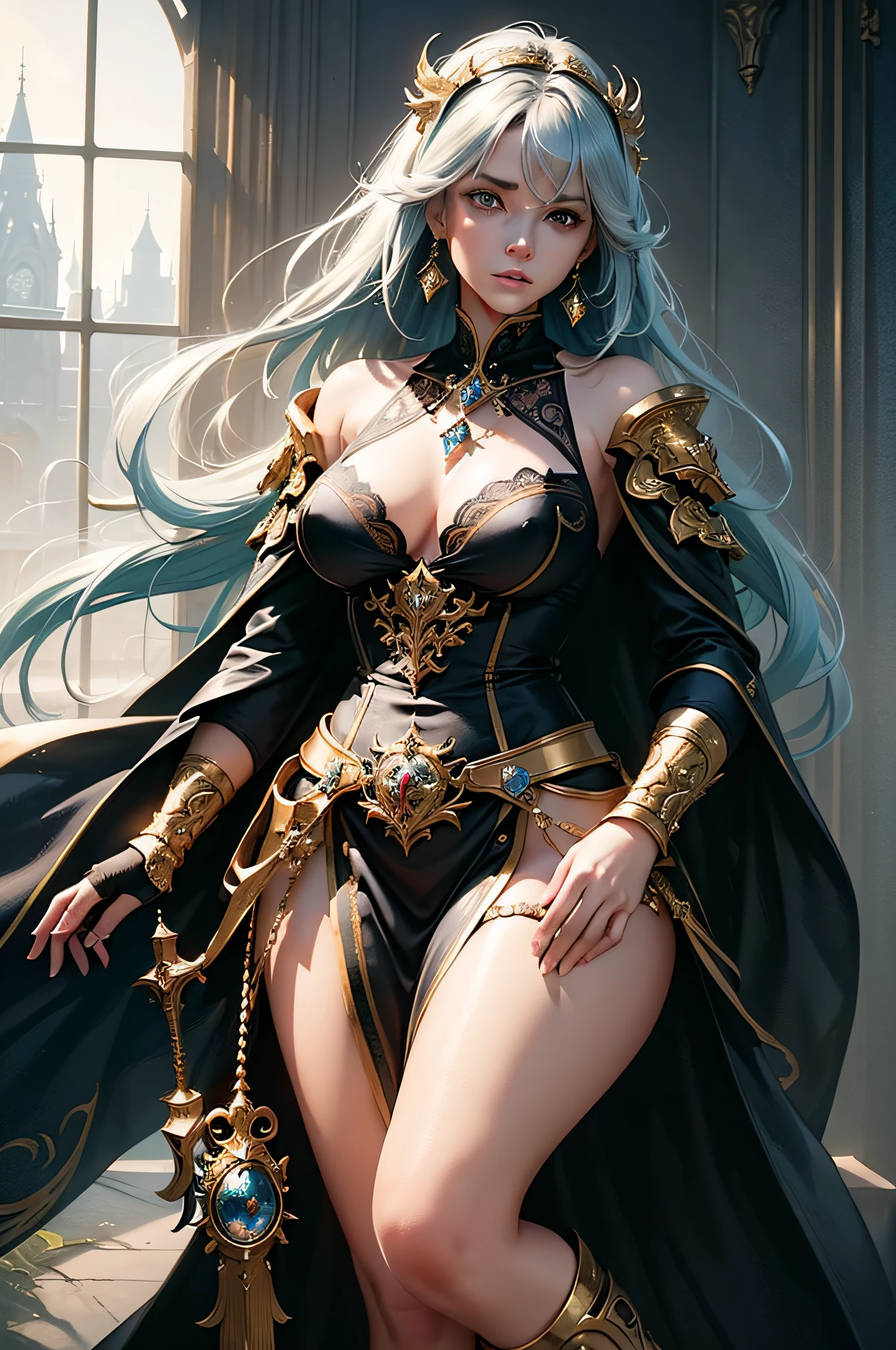 (masterpiece:1.2, best quality), (finely detailed beautiful eyes: 1.2), (detailed background,dark fantasy), (beautiful detailed face), high contrast, (best illumination, an extremely delicate and beautiful), ((cinematic light)), colorful, hyper detail, dramatic light, intricate details, Freya, mystical aura of magic surrounding her. dynamic pose (fierce Goddess:1.3), (mystical aura of magic:1.4), (highly detailed), (sharp focus), (photorealistic).