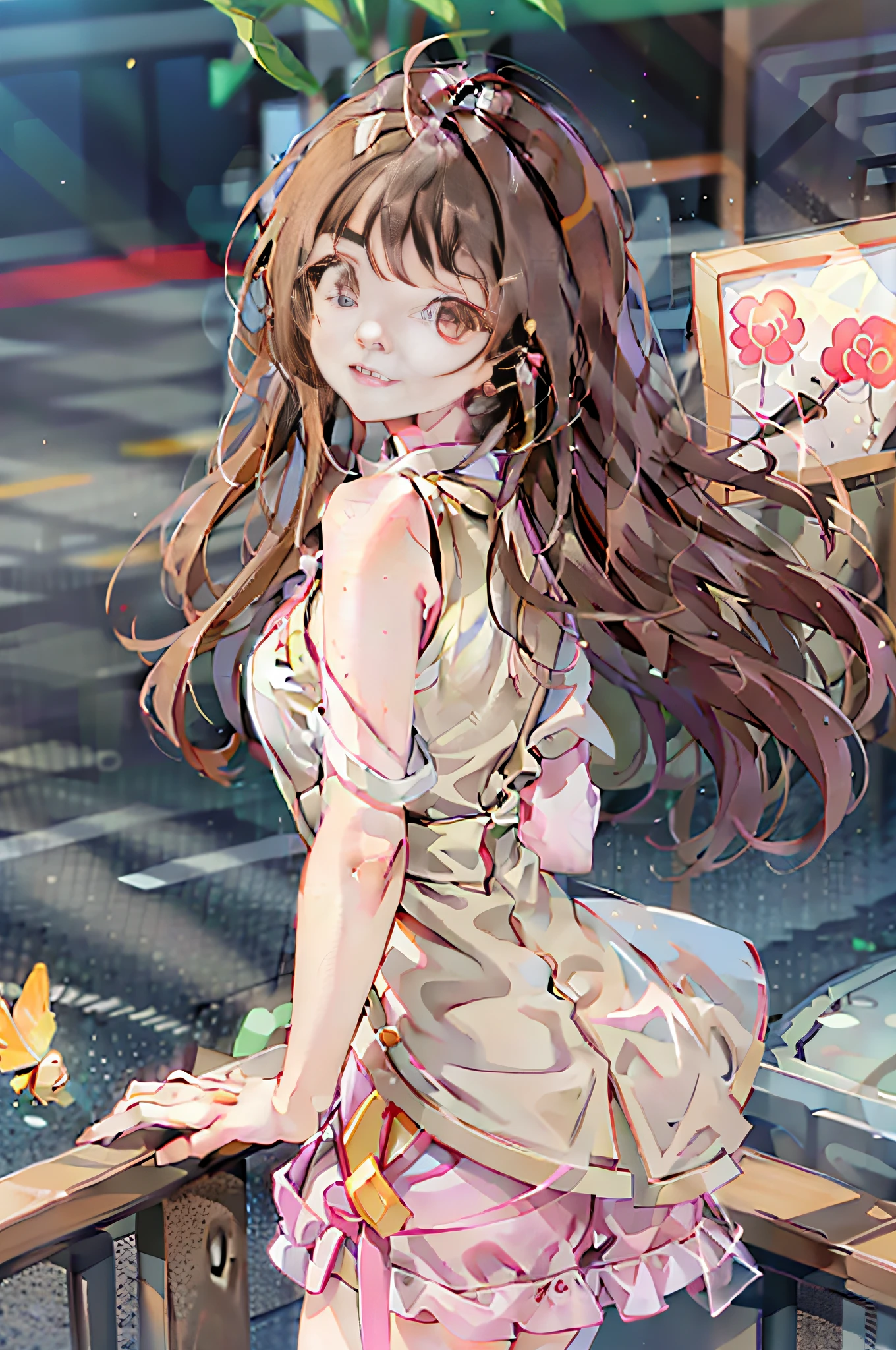 Girl squatting in the street, Raise your legs yourself,Cats with open legs, Bare breasts,juice, Blush, Lick your fingers, lines of movement, frilled shirt collar, Pleated skirt, stocklings,A black ribbon, Hair ribbon, Pink shirt, NSFW,Riding on a man's ,Guy's is inserted into girl's