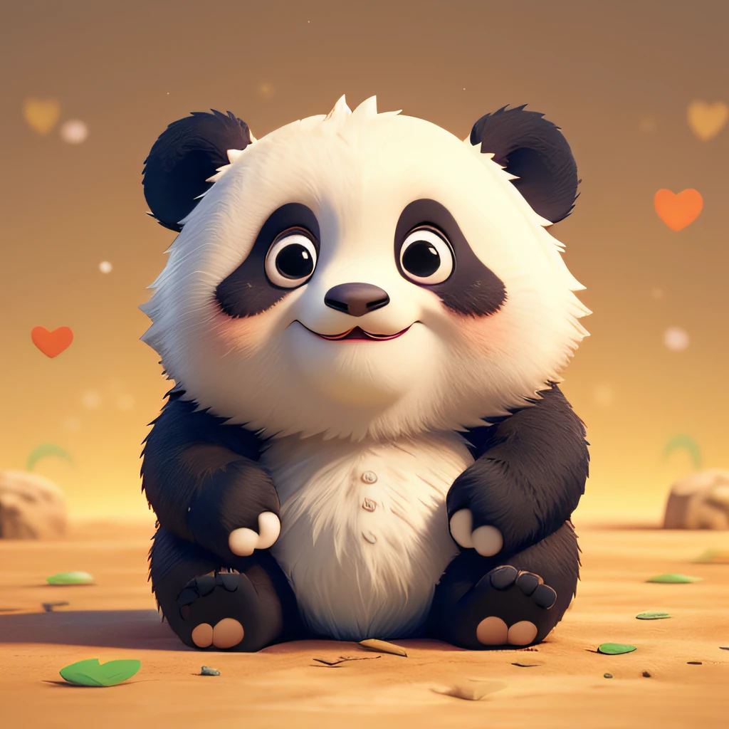  panda，cartoonish style，Furry animals，sleepy-eyed，Lovely。