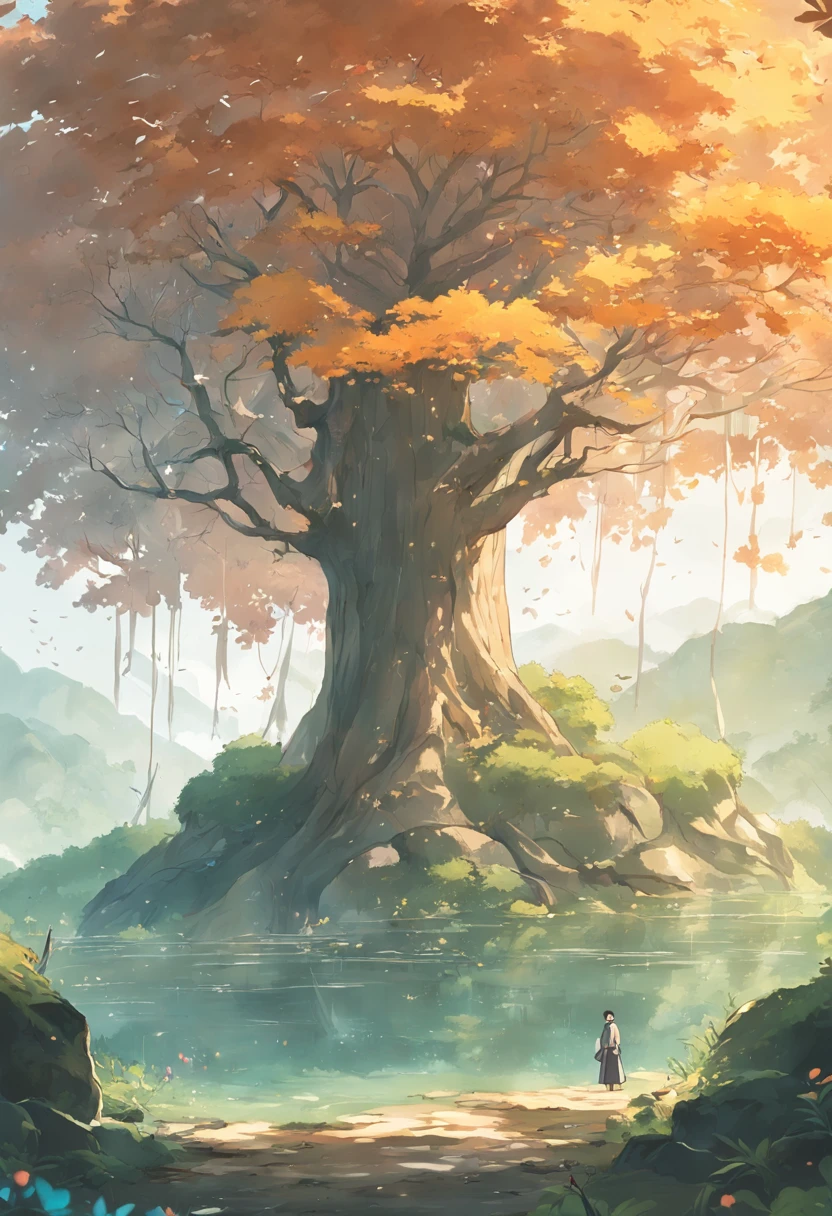 The foundation of the floating tree is stable,The trunk is straight,The foliage is luxuriant,The canopy is like a cloud。